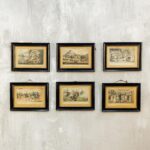 6 СТАРИННЫХ ХРОМОЛИТОГРАФИЙ ЧАРЛЬЗА Д'ОЙЛИ «ТОМ РОУ, ГРИФОН». БУРЛЕСКНАЯ ПОЭМА